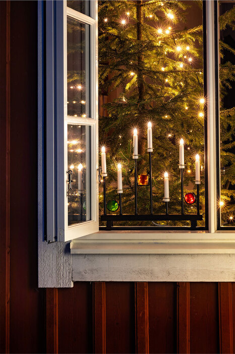 Adventsljusstake Dekor Färgad Konstsmide